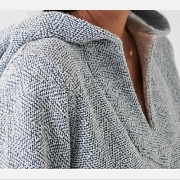 FAHERTY-Whitewater Baja Blue Hoodie V-Neck Pullover Oversized Beachy, Size Small - Picture 6 of 16